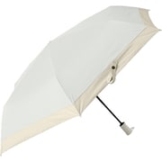 折りたたみ傘 晴雨兼用 HAU バイカラー 55cm 自動開閉 UVカット加工 オフホワイト 1000295005506