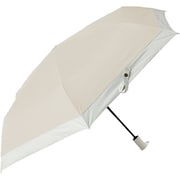 折りたたみ傘 晴雨兼用 HAU バイカラー 55cm 自動開閉 UVカット加工 ベージュ 1000295005524
