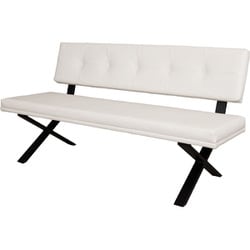 ブレシア ベンチ PVC 背付 WH