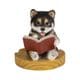 H22333-2 [スマホスタンド 本を読んでる黒柴犬]
