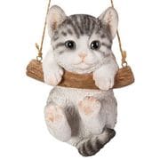 H16539-16 [オーナメント ぶら下がり サバトラ猫]