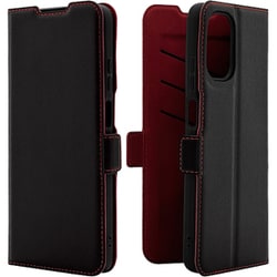 moto g05用 手帳型ケース 薄型 カード入れ スタンド機能 衝撃吸収 シンプル サイドマグネット BK RD 8826MG05BSMBKR