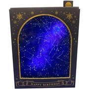 カード 誕生日祝い 黒枠に星座図 749478