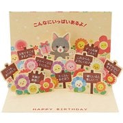 カード 誕生日祝い 花畑の中にネコ 428418