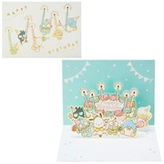 カード 誕生日祝い ミニカード はぴだんぶい ケーキを囲む 609439