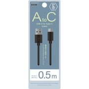 USB-A to Type-Cケーブル 0.5m ブラック NS-25CASAC05-BK