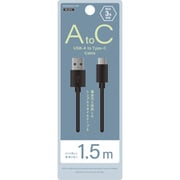 USB-A to Type-Cケーブル 1.5m ブラック NS-25CASAC15-BK