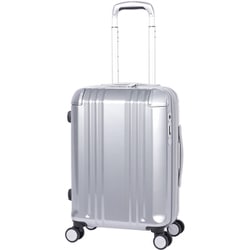 スーツケース デカかるEdge 拡張タイプ 旅行日数目安 34L/拡張時40L （機内持込可） 前輪ストッパー TSAロック搭載 ALI-089-18W クロームシルバー