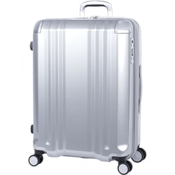 スーツケース デカかるEdge 拡張タイプ 旅行日数目安 5～7泊 70L/拡張時82L 前輪ストッパー TSAロック搭載 ALI-089-24W クロームシルバー