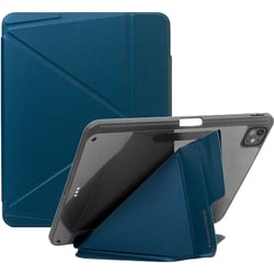 iPad Pro 11インチ M4 対応 ケース 手帳型 背面 クリア 3WAY スタンド ペンシル ホルダー 付 耐衝撃 保護 カバー LUCID REFINED ミッドナイトブルー MC_PPECSAILT_MB