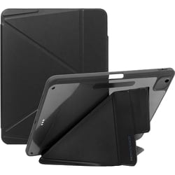 iPad Air M3 2025 11インチ M2 10.9 対応 ケース 手帳型 背面 クリア 3WAY スタンド ペンシル ホルダー 付 耐衝撃 保護 カバー LUCID REFINED ブラック MC_PACCSAILT_BK