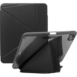 iPad Pro 11インチ M4 対応 ケース 手帳型 背面 クリア 3WAY スタンド ペンシル ホルダー 付 耐衝撃 保護 カバー LUCID REFINED ブラック MC_PPECSAILT_BK