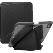 iPad Pro 11インチ M4 対応 ケース 手帳型 背面 クリア 3WAY スタンド ペンシル ホルダー 付 耐衝撃 保護 カバー LUCID REFINED ブラック MC_PPECSAILT_BK