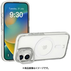 iPhone 16 対応 ケース クリア MagSafe 対応 スタンド 付き 耐衝撃 スマホケース マグセーフ 透明 スマホカバー LUCID トランスパレント/シルバー MC_IPNCSPTLP_TS