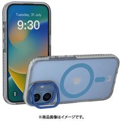 iPhone 16 対応 ケース クリア MagSafe 対応 スタンド 付き 耐衝撃 スマホケース マグセーフ 透明 スマホカバー LUCID トランスパレント/ブルー MC_IPNCSPTLP_TB