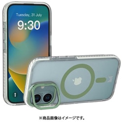 iPhone 16 対応 ケース クリア MagSafe 対応 スタンド 付き 耐衝撃 スマホケース マグセーフ 透明 スマホカバー LUCID トランスパレント/オリーブ MC_IPNCSPTLP_TO