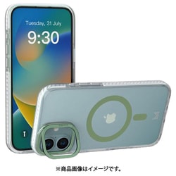 iPhone 16 Plus 対応 ケース クリア MagSafe 対応 スタンド 付き 耐衝撃 スマホケース マグセーフ 透明 スマホカバー LUCID トランスパレント/オリーブ MC_IPBCSPTLP_TO