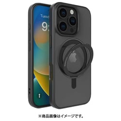 iPhone 16 Pro 対応 ケース フロスト クリア MagSafe 対応 回転 リング スタンド ストラップホール 付き 耐衝撃 スマホケース マグセーフ 透明 スマホカバー ＃SAFEPROTECT ブラック MC_IPRCSPTSP_BK