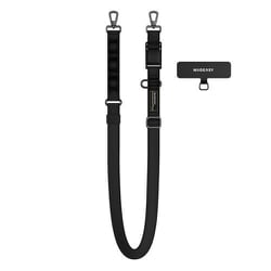 スマホ ショルダー 首掛け 肩掛け 太め ちぎれない ストラップホルダー 付 取り外し 可 スマホショルダー ストラップ Utility Strap Dual （20mm） ブラック ME_SPASRNYUD_BK