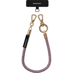 スマホ ストラップ ちぎれない ホルダー 付 落下防止 手首 軽量 携帯ストラップ 円形 カラビナ 付 スマホストラップ Wrist Strap （8.3mm） ミスティピンク ME_SPASRPEW8_MP