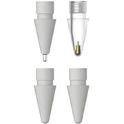 ME_APCPNMPIT_WH [Apple Pencil 対応 ペン先 4個 セット ノーマル 2 ボールペン 1 鉛筆 1 書きやすい iPad ペンシル 替え芯 収納 ケース 付 Instcint Tips ホワイト]