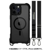 iPhone 16 Pro Max 対応 ケース ショルダー ストラップ 付き クリア MagSafe 対応 耐衝撃 MIL規格 マグセーフ スマホケース Odyssey +Strap M レザーブラック ME_IPGCSPTO4_LB