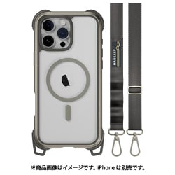 iPhone 16 Pro Max 対応 ケース ショルダー ストラップ 付き クリア MagSafe 対応 耐衝撃 MIL規格 マグセーフ スマホケース Odyssey ＋Strap M チタニウム ME_IPGCSPTO4_TI