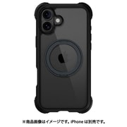 iPhone 16 Plus 対応 ケース クリア MagSafe 対応 スタンド リング付き 耐衝撃 MIL規格 スマホケース マグセーフ リング スマホカバー Odyssey Stand M レザーブラック ME_IPBCSPTO6_LB