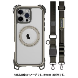 iPhone 16 Pro Max 対応 ケース クリア MagSafe 対応 スタンド リング付き ショルダー ストラップ 耐衝撃 MIL規格 スマホケース Odyssey Ultra M With Strap チタニウム ME_IPGCSPTO5_TI