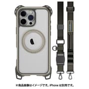 iPhone 16 Pro Max 対応 ケース クリア MagSafe 対応 スタンド リング付き ショルダー ストラップ 耐衝撃 MIL規格 スマホケース Odyssey Ultra M With Strap チタニウム ME_IPGCSPTO5_TI