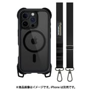 iPhone 16 Pro 対応 ケース ショルダー ストラップ 付き クリア MagSafe 対応 耐衝撃 MIL規格 マグセーフ スマホケース Odyssey +Strap M メタルブラック ME_IPRCSPTO4_BK
