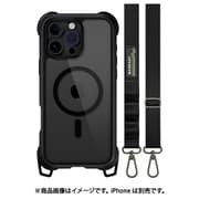 iPhone 16 Pro Max 対応 ケース ショルダー ストラップ 付き クリア MagSafe 対応 耐衝撃 MIL規格 マグセーフ スマホケース Odyssey +Strap M メタルブラック ME_IPGCSPTO4_BK