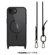 iPhone 16e 対応 ケース ショルダー ストラップ 付き クリア マグネット リング付き 耐衝撃 MIL規格 マグネットリング スマホケース Roam M ブラック/ブラック ME_IS4CSPTR2_BK