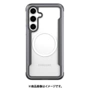 Galaxy S25 対応 ケース クリア MagSafe対応 耐衝撃 米軍MIL規格 スマホケース アルミ フレーム カバー Shield M ブラック RT_G5SCSAPSS_BK