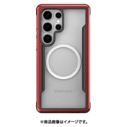 Galaxy S25 Ultra 対応 ケース クリア MagSafe対応 耐衝撃 米軍MIL規格 スマホケース アルミ フレーム カバー Shield M レッド RT_G5LCSAPSS_RD