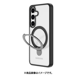 Galaxy S25 対応 ケース クリア MagSafe対応 スタンド 付き 耐衝撃 米軍MIL規格 スマホケース リング スタンド付き カバー Air Stand M ブラック/クリア RT_G5SCSPTAI_BC