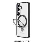 Galaxy S25 対応 ケース クリア MagSafe対応 スタンド 付き 耐衝撃 米軍MIL規格 スマホケース リング スタンド付き カバー Air Stand M ブラック/クリア RT_G5SCSPTAI_BC