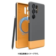 Galaxy S25 Ultra 対応 ケース MagSafe対応 耐衝撃 スマホケース カメラ レンズ 保護 マグネット 付 カバー MAGNETIC GLIDE CASE ダークグレー/イエロー EL_G5LCSPTG1_GY