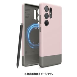 Galaxy S25 Ultra 対応 ケース MagSafe対応 耐衝撃 スマホケース カメラ レンズ 保護 マグネット 付 カバー MAGNETIC GLIDE CASE ラブリーピンク/ミディアムグレー EL_G5LCSPTG1_PG