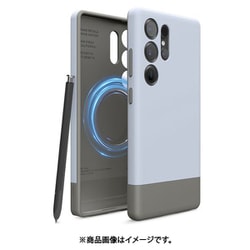 Galaxy S25 Ultra 対応 ケース MagSafe対応 耐衝撃 スマホケース カメラ レンズ 保護 マグネット 付 カバー MAGNETIC GLIDE CASE ライトブルー/ミディアムグレー EL_G5LCSPTG1_BG