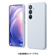 Galaxy S25 対応 ケース シリコン 耐衝撃 スマホケース 指紋 防止 サラサラ シンプル シリコンケース カバー SILICONE CASE ライトブルー EL_G5SCSSCS6_LB