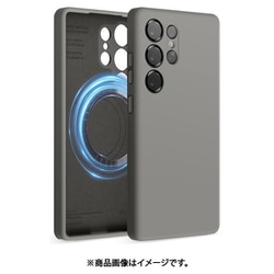 Galaxy S25 Ultra 対応 ケース MagSafe対応 シリコン 耐衝撃 スマホケース 指紋 防止 マグネット シリコンケース カバー MAGNETIC SILICONE CASE ミディアムグレー EL_G5LCSSCS5_MG