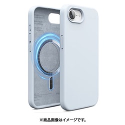 iPhone 16e 対応 ケース マグネット 付き シリコン 耐衝撃 スマホケース 指紋 防止 サラサラ シリコンケース MAGNETIC SILICONE CASE ライトブルー EL_IS4CSSLS5_LB