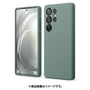 Galaxy S25 Ultra 対応 ケース シリコン 耐衝撃 スマホケース 指紋 防止 サラサラ シンプル シリコンケース カバー SILICONE CASE ミッドナイトグリーン EL_G5LCSSCS6_GN