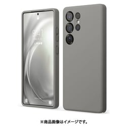 Galaxy S25 Ultra 対応 ケース シリコン 耐衝撃 スマホケース 指紋 防止 サラサラ シンプル シリコンケース カバー SILICONE CASE ミディアムグレー EL_G5LCSSCS6_MG