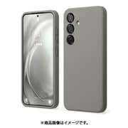 Galaxy S25 対応 ケース シリコン 耐衝撃 スマホケース 指紋 防止 サラサラ シンプル シリコンケース カバー SILICONE CASE ミディアムグレー EL_G5SCSSCS6_MG