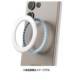 スマホ スマートフォン 対応 マグネット リング 貼るだけ 極薄 磁力 強化 シール 貼り付け簡単 粘着 シート MAGNETIC RING ホワイト EL_MGOZZMGR9_WH