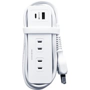 WM-28 [国内/海外 旅行用 電源タップ USB-A ＋ USB-C ACコンセント×4 PD20W対応 1m 自動識別 リバーシブル 持ち運びに便利 100V～240V対応 ホワイト]