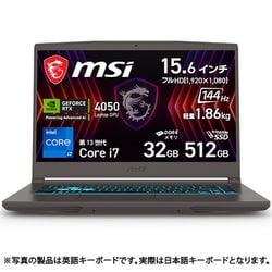 ゲーミングノートPC/Thin 15 B13V/15.6型/Core i7-13620H/GeForce RTX 4050/メモリ 32GB/SSD 512GB/Windows 11 Home Thin-15-B13VE-2056JP