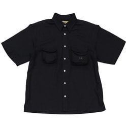 メッシュ半袖シャツ メンズ シャツ ブラック Sサイズ 9019
